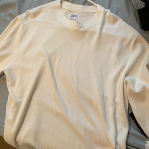 Zara long sleeve white t - shirt